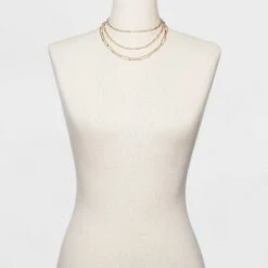 3 Row Paperclip Chain Necklace - A New Dayâ„¢ Silver