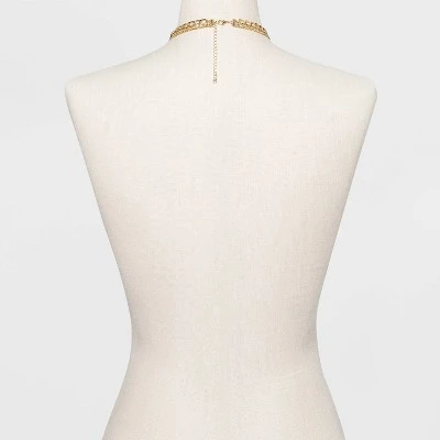 3 Row Chunky Chain Necklace - A New Day™ Gold 4 3 Row Chunky Chain Necklace - A New Day™ Gold - Image 2