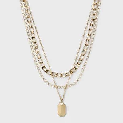 3 Row Chunky Chain Necklace - A New Day™ Gold 5 3 Row Chunky Chain Necklace - A New Day™ Gold - Image 3