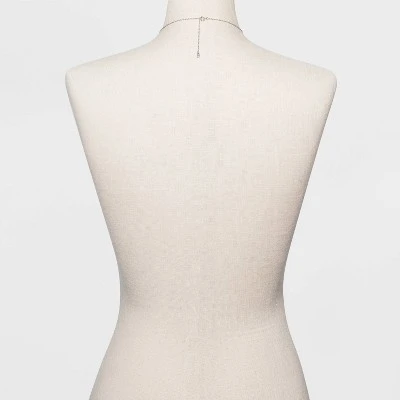 Silver Plated Paperlink Chain and Pierced Cubic Zirconia Necklace Set - A New Day™ Silver 4 Silver Plated Paperlink Chain and Pierced Cubic Zirconia Necklace Set - A New Day™ Silver - Image 2