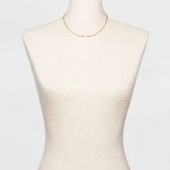 Paper Clip Chain Short Necklace - A New Day™ Gold