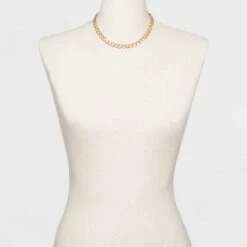 Three Piece Metal Chain Link Necklace - A New Day™ Gold