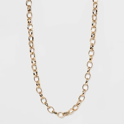 Long Metal Chain Link Necklace - A New Day™ Gold 4 Long Metal Chain Link Necklace - A New Day™ Gold - Image 2