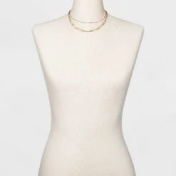 Two Row Layered Necklace - A New Day™ Gold