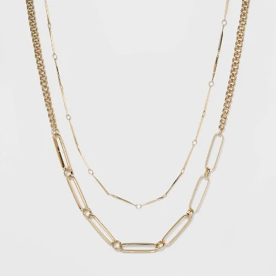 Two Row Layered Necklace - A New Day™ Gold 5 Two Row Layered Necklace - A New Day™ Gold - Image 3