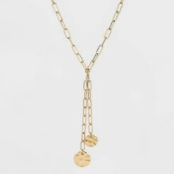 Linked Chain and Discs Long Necklace - A New Day™ Gold 7 Linked Chain and Discs Long Necklace - A New Day™ Gold -A New Day popular shop unnamed file 3224