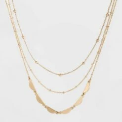 Three Row Layered Necklace - A New Day™ Gold -A New Day popular shop unnamed file 3236