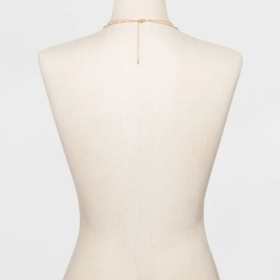 Mother of Pearl and Metal Two Row Layered Necklace Pendant - A New Day™ Gold 4 Mother of Pearl and Metal Two Row Layered Necklace Pendant - A New Day™ Gold - Image 2