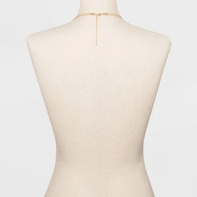 Filigree Disc with Glitter Layered Necklace - A New Day™ Gold 4 Filigree Disc with Glitter Layered Necklace - A New Day™ Gold - Image 2