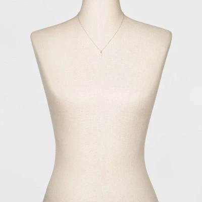 Sterling Silver Pave Cubic Zirconia Cross Pendant Necklace - A New Day™ Silver/Clear 3 Sterling Silver Pave Cubic Zirconia Cross Pendant Necklace - A New Day™ Silver/Clear