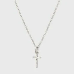 Sterling Silver Pave Cubic Zirconia Cross Pendant Necklace - A New Day™ Silver/Clear 5 Sterling Silver Pave Cubic Zirconia Cross Pendant Necklace - A New Day™ Silver/Clear -A New Day popular shop unnamed file 3255