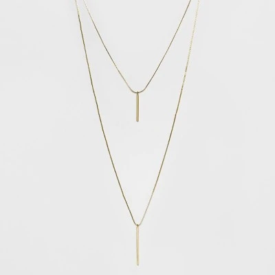 Short and Long Layered Pendant Necklace - A New Day™ Gold 5 Short and Long Layered Pendant Necklace - A New Day™ Gold - Image 3