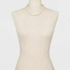 Short Pearl Necklace - A New Day™ Silver