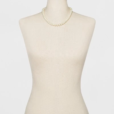 Short Pearl Necklace - A New Day™ Silver 3 Short Pearl Necklace - A New Day™ Silver