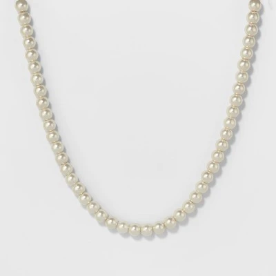 Short Pearl Necklace - A New Day™ Silver 4 Short Pearl Necklace - A New Day™ Silver - Image 2