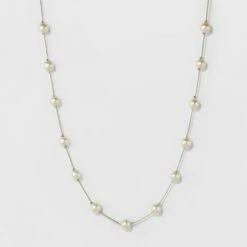 Short Faux Pearl Chain Necklace - A New Day™ Silver 7 Short Faux Pearl Chain Necklace - A New Day™ Silver -A New Day popular shop unnamed file 3280