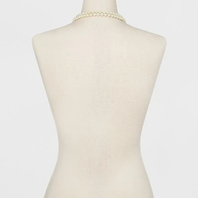 Long Faux Pearl Necklace - A New Day™ Silver/White 4 Long Faux Pearl Necklace - A New Day™ Silver/White - Image 2