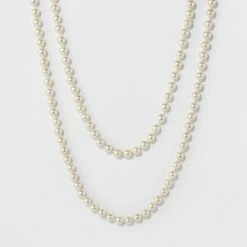 Long Faux Pearl Necklace - A New Day™ Silver/White 7 Long Faux Pearl Necklace - A New Day™ Silver/White -A New Day popular shop unnamed file 3283