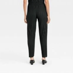 Women's High-Rise Wide Leg Knit Plisse Pull-On Pants - A New Day™