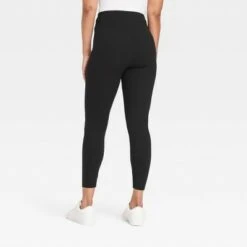 Women's Crossover V-Waistband Leggings - A New Day™ Black