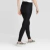 Women's Drawstring High Waisted Lounge Leggings with Pockets - A New Day™ Black