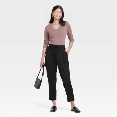 Women's High-Rise Slim Straight Ankle Jogger Pants - A New Day™ 4 Women's High-Rise Slim Straight Ankle Jogger Pants - A New Day™ - Image 2