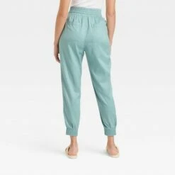 Women's High-Rise Woven Ankle Jogger Pants - A New Day™