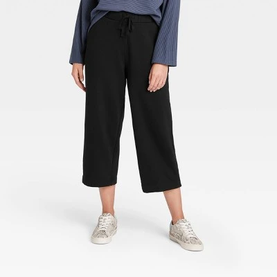 Women's High-Rise Cropped Wide Leg Sweatpants - A New Day™ 5 Women's High-Rise Cropped Wide Leg Sweatpants - A New Day™ - Image 3
