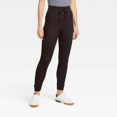 Women's Waffle Knit Leggings with Drawstring - A New Day™ Soft Turquoise 4 Women's Waffle Knit Leggings with Drawstring - A New Day™ Soft Turquoise - Image 2