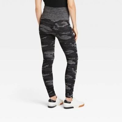 Women's Camo High-Waist Seamless Cotton Blend Camo Leggings - A New Day™ Black 3 Women's Camo High-Waist Seamless Cotton Blend Camo Leggings - A New Day™ Black