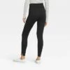 Women's Brushed Leggings with Foldover Waistband and Split Hem Cuffs - A New Day™ Black -A New Day popular shop unnamed file 3443