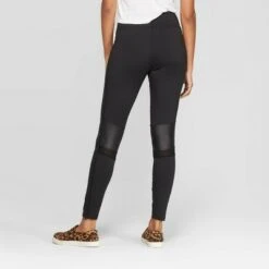 Women's High Waist Moto Leggings - A New Day™ Black