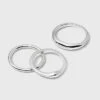Silver Plated Band Ring Set - A New Day™