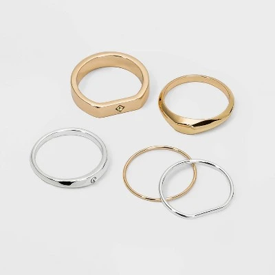 Chunky Stacking Ring Set - A New Day™ Gold 3 Chunky Stacking Ring Set - A New Day™ Gold
