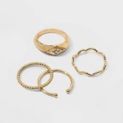 Marquis Shape Stacking Ring Set - A New Day™ Gold