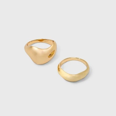 Bold Dome Ring Set - A New Day™ Gold 3 Bold Dome Ring Set - A New Day™ Gold