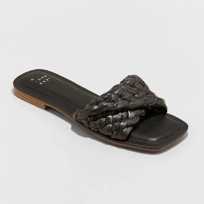 Women's Nicolette Raffia Slide Sandals - A New Day™ Pink 6 Women's Nicolette Raffia Slide Sandals - A New Day™ Pink - Image 4