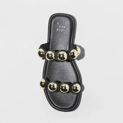 Women's Didi Embellished Slide Sandals - A New Day™ Black 4 Women's Didi Embellished Slide Sandals - A New Day™ Black - Image 2