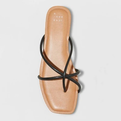 Women's Alessandra Strappy Toe Loop Sandals - A New Day™ White 4 Women's Alessandra Strappy Toe Loop Sandals - A New Day™ White - Image 2