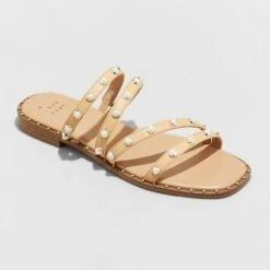 Women's Hollis Embellished Slide Sandals - A New Day™ Off-white 10 Women's Hollis Embellished Slide Sandals - A New Day™ Off-white -A New Day popular shop unnamed file 3631