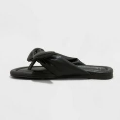 Women's Adley Bow Flip Flop Sandals - A New Day™ Black