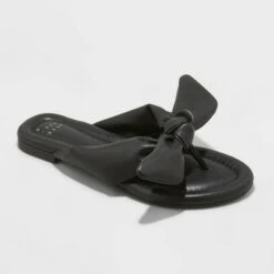 Women's Adley Bow Flip Flop Sandals - A New Day™ Black -A New Day popular shop unnamed file 3652