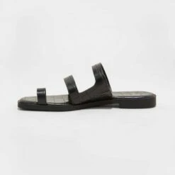 Women's Marilyn Toe Loop Slide Sandals - A New Day™ Black