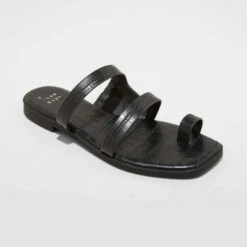 Women's Marilyn Toe Loop Slide Sandals - A New Day™ Black -A New Day popular shop unnamed file 3705