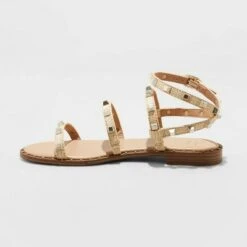 Women's Astrid Studded Strappy Sandals - A New Day™ Black