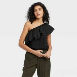 Women's One Shoulder Ruffle Top - A New Day™ -A New Day popular shop unnamed file 3730