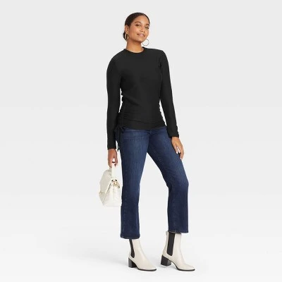 Women's Long Sleeve Round Neck Side-Tie Pullover Top - A New Day™ 4 Women's Long Sleeve Round Neck Side-Tie Pullover Top - A New Day™ - Image 2