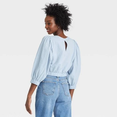 Women's 3/4 Sleeve Bubble Hem Top - A New Day™ 3 Women's 3/4 Sleeve Bubble Hem Top - A New Day™