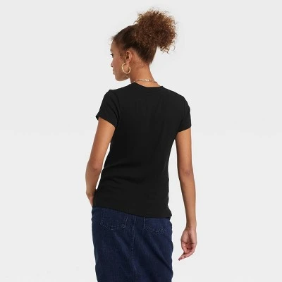 Women's Short Sleeve Ribbed T-Shirt - A New Day™ 3 Women's Short Sleeve Ribbed T-Shirt - A New Day™