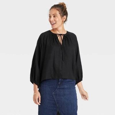 Women's Raglan Long Sleeve Tie-Front Top - A New Day™ 6 Women's Raglan Long Sleeve Tie-Front Top - A New Day™ - Image 4